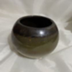 Vintage Glazed Pottery Bowl Rustic Handmade Ceramic Vessel Planter Catchall 4”