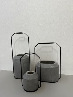 Concrete Vases Set Of 3