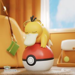 Pokémon Sleepy Psyduck Figure on Poké Ball Keychain
