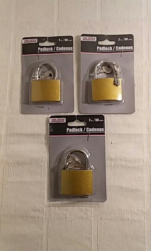 3 TOOL BENCH HARDWARE PADLOCK 2"/50mm 3 keys.