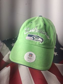 Seattle Seahawks Hat Cap Womens Green Embroidered Adjustable NFL Football Sports