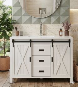 48” Farmhouse Bathroom Vanity with Sink (Read Description!!)