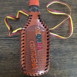 Collectible Leather Carved Decanter/Canteen