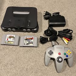 Nintendo 64 N64 System Console Game Bundle Lot w/ 2 Games Controller Cords READ