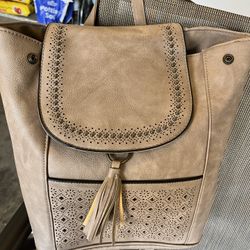 Beige Backpack 