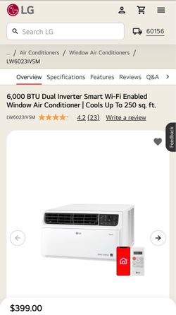 BRAND NEW LG 6,000 BTU Smart Dual Inverter Window AC (Wi-Fi)