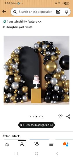 7.2ft Black Spandex Arch Cover 