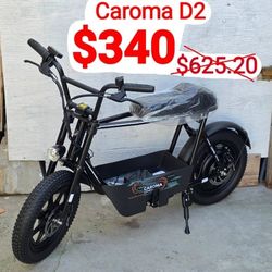 Caroma D2 500W(800W peak) Electric Scooter with Seat,16"x3" Fat All-Terrain Tire, Max30Miles&20MPH, for Adults w/ Storage Basket for Cargo & Commuting