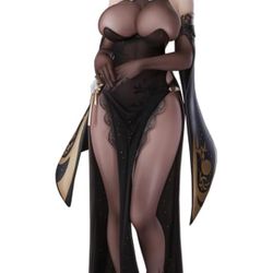 Anime Girl Figure Chen Hai Black Cheongsam Dress Model Statue Figure Car Home Ornaments Decoration