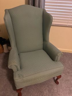 Green Upholstered Wingback Accent Chair