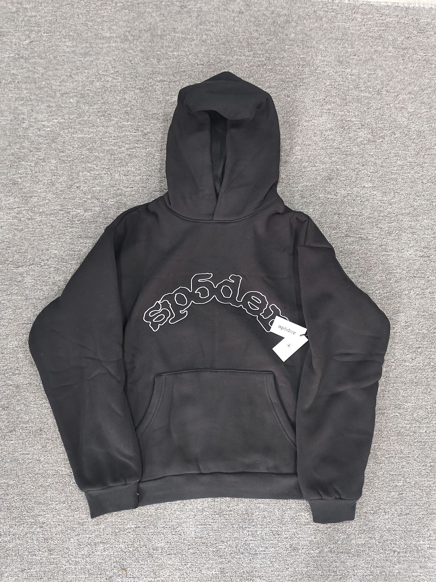Sp5der Black OG Logo Hoodie