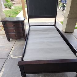 Twin Bed Frame and Night Stand