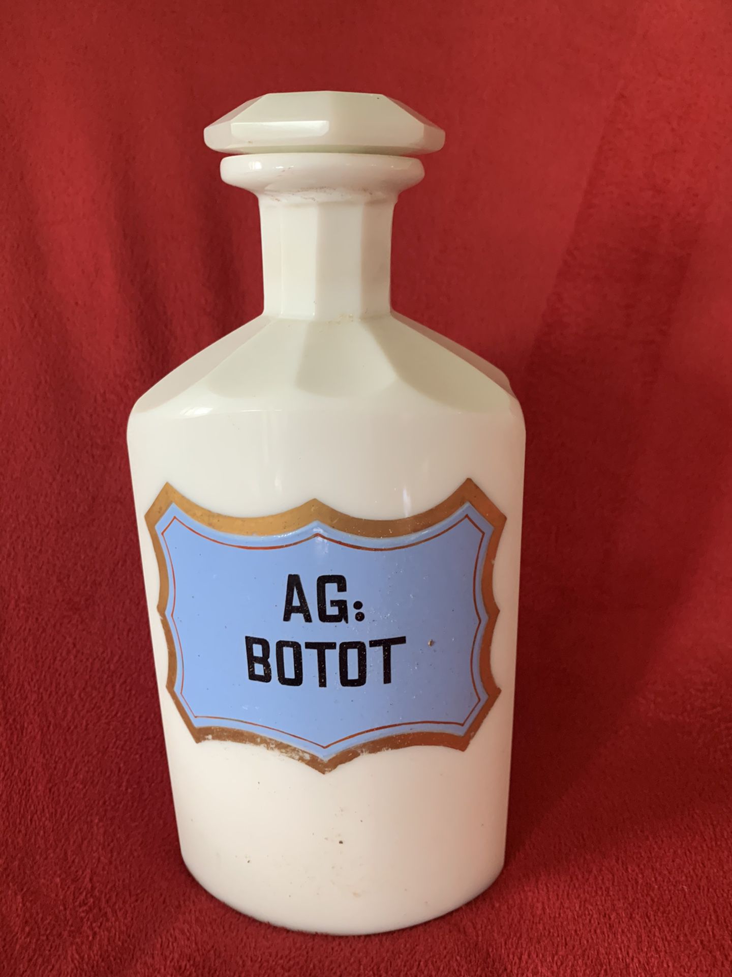 Antique Apothecary Porcelain Bottle