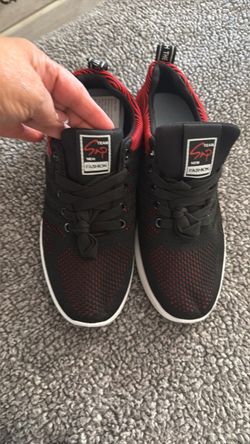 Black and Red Knit Sneakers