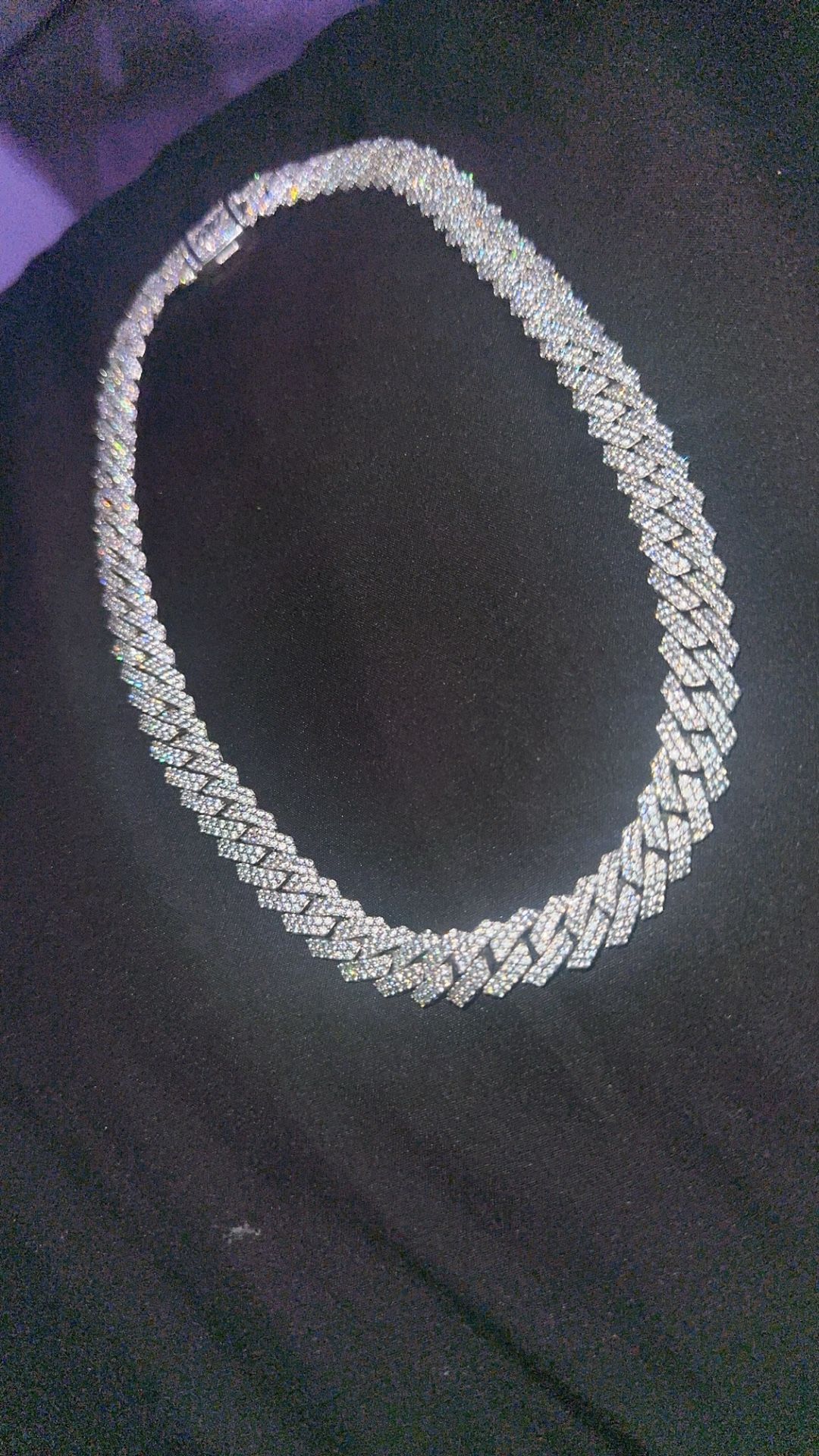 White Gold Diamond Prong Link Chain