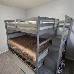 Full/Double Bunk Bed w/ stairs & trundle. 