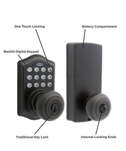 Honeywell Black Keypad Electronic Knob Lock