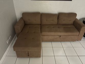Small sofa w/ queen sleeper with extra storage place