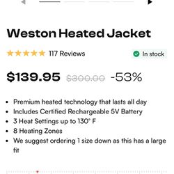 XXL Weston Heated Jacket 