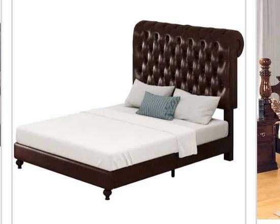 Free*****Full size bed with brown alligator print headboard