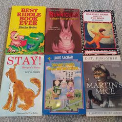 6 Children's Books/Novellas (Bunnicula, Horrible Harry, Sideways Stories, etc)
