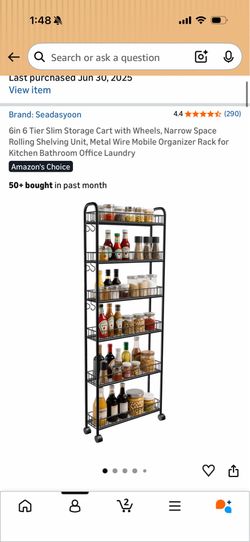 Kitchen mini shelf rolling pantry for small living space