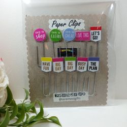 Set Of 10 Sticker Paper Clips. jumbo paper clips