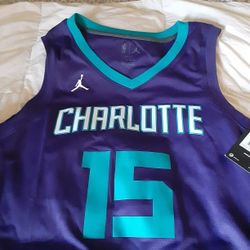 NWT AUTHENTIC Kemba Wallace Hornets Basketball Jersey Size XXL Purple/teal 