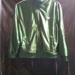 Old Navy Vintage Green Full Zip Track Jacket. Size 12.