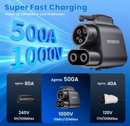 NACS to CCS Adapter, 2026 Upgraded Tesla Supercharger to CCS1 Charger Adapter, MAX 500A 1000V, Fit for Ford, Rivian, GM, Volvo, Polestar EVs at V3/V4 
