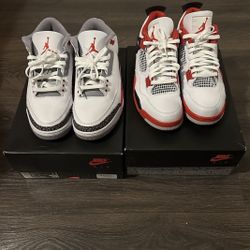 Jordan Fire Red 3s & Fire Red 4s
