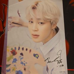 BTS Bangtan boys Jimin signed posters kpop