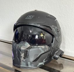 Speed and Strength SS2400 Motorcycle Helmet (Camo) w/ FreedConn Bluetooth | Size Medium