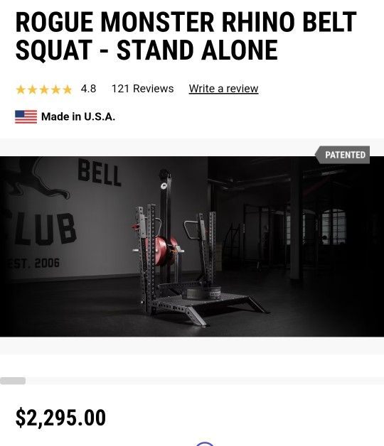 Rogue Monster Rhino Belt Squat Machine