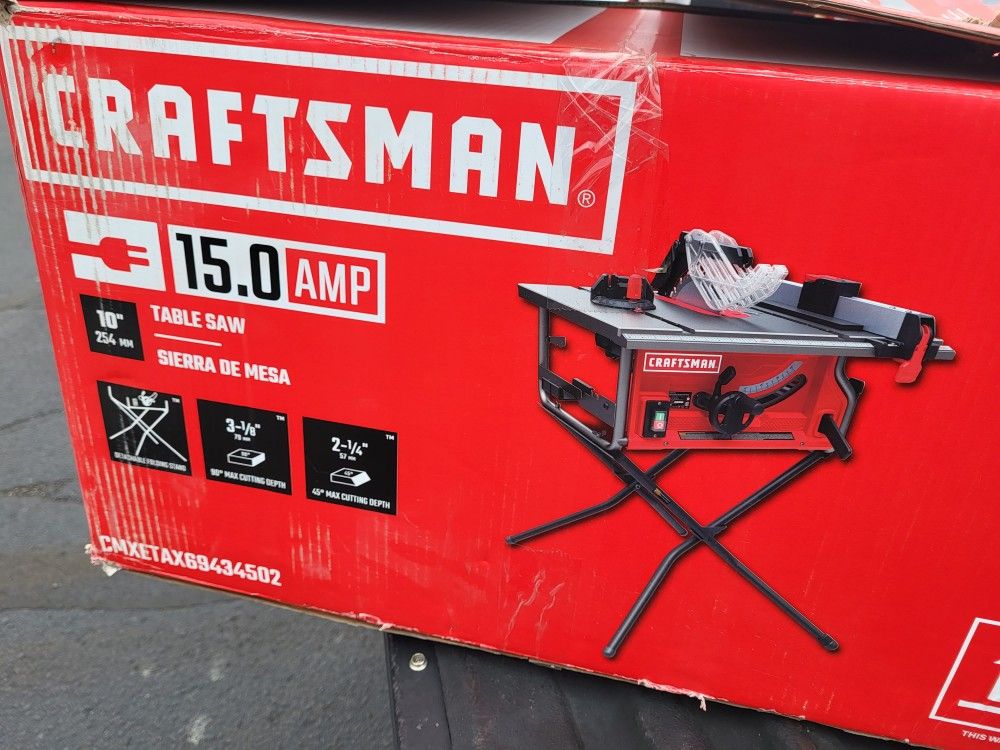 Brand New Craftsman 15 Amp Table Saw With Stand