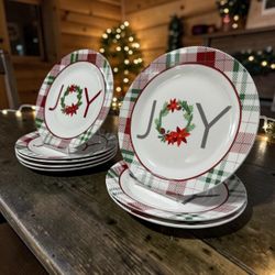 Christmas JOY Dinner Plates Set