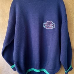 Sweater, Crew Neck, XL, Emblem that reads, “Jardin Mabille Baldenuit Prix.20 Francs”.