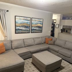 7-piece sectional sofa with ottoman 
