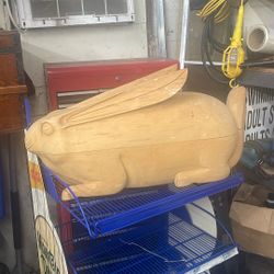 Old Wood Rabbit Chest 