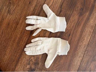 Nike Alpha Huarache Edge Batting Gloves - White/Gray Y-L (Excellent Condition)