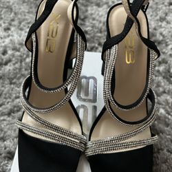 black with Rhinestones heels 