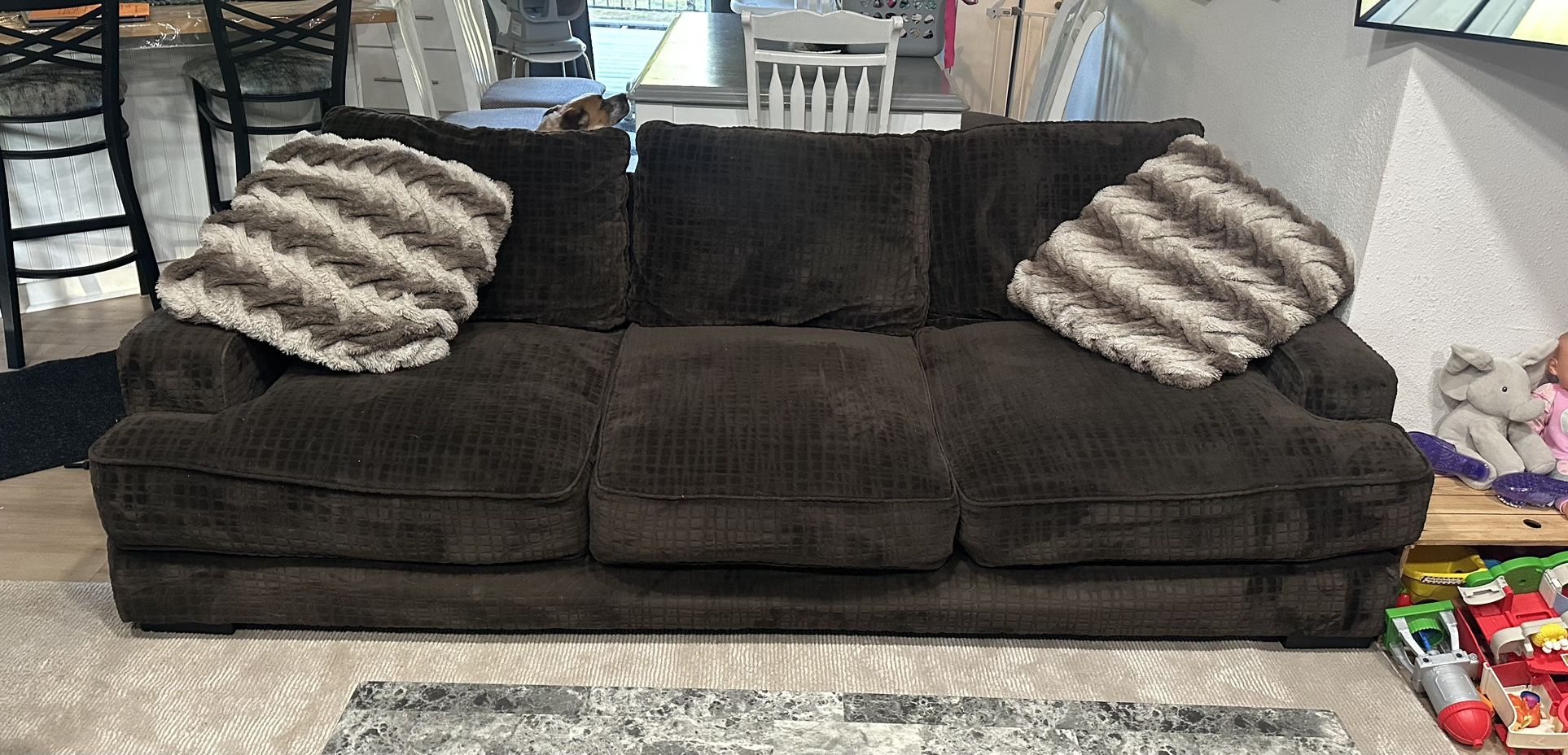 Brown Couch, Love Seat And Chair