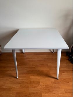 Metal Table 36" x 36" Pearl White Standard Height Outdoor Table