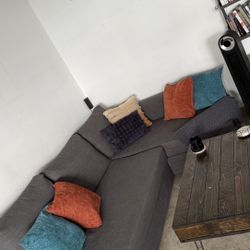 L Shape Couch With Storage And Queen Size Sleeping Area (Foldable Queen Mattress Included)