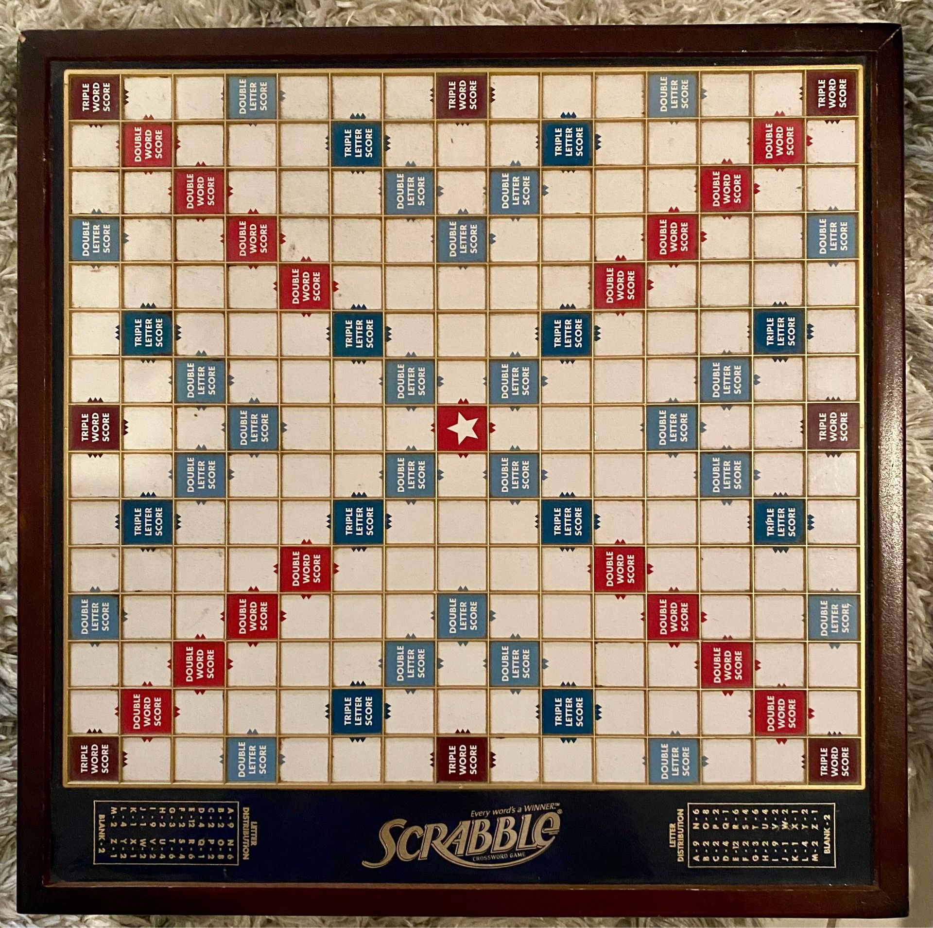 Scrabble luxury edition with built in lazy Susan and wood cabinet