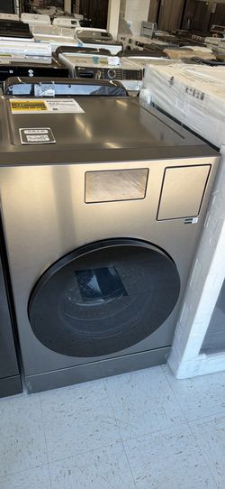 💥Great Save💥 Bespoke 5.3 cu. ft. Ultra Capacity Ventless Heat Pump All-In-One Washer Dryer Combo with Super Speed in Dark Steel