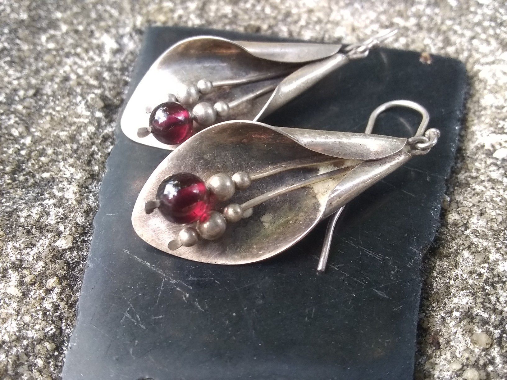 Vintage Sterling Garnet earrings