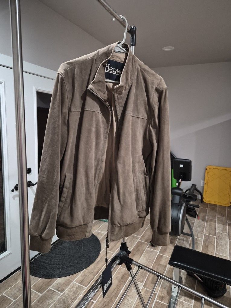 Herno Calfskin Leather Jacket Size 52