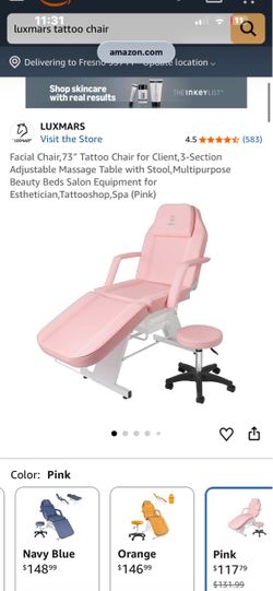 Luxmars 73" Tattoo Facial Chair No Stool  – Pink