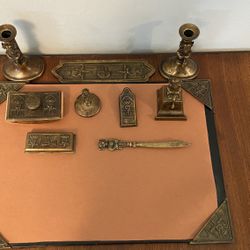 Lincoln Imp Desk Set w/ Candle Holders